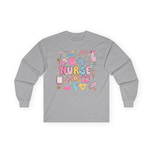 Nurse Themed Long Sleeve Tee