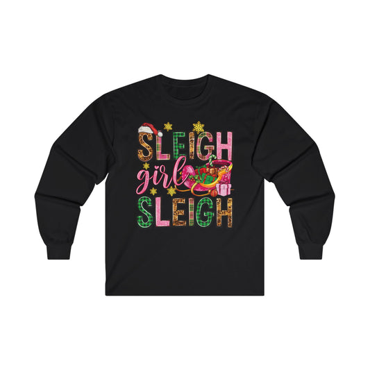 Holiday Sleigh Girl Long Sleeve shirt