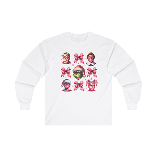 Pink Coquette Christmas Long Sleeve Tee