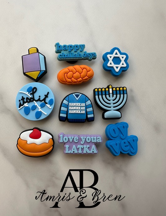 Hanukkah Croc compatible Charms | Festival of Lights Shoe Accessories | Dreidels & Menorahs