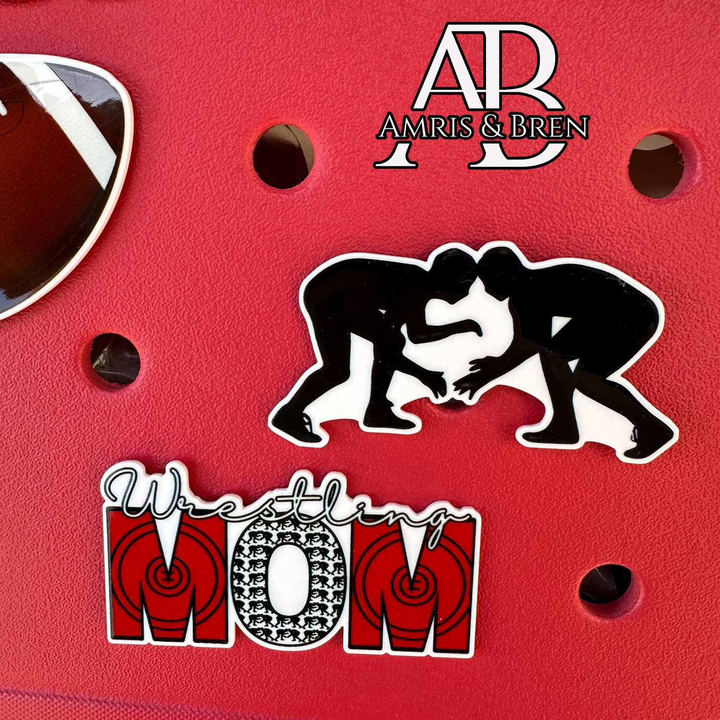 Sports themed charms for Bogg bags, Bogg compatible football mom, wrestling mom, volleyball mom, baseball mom