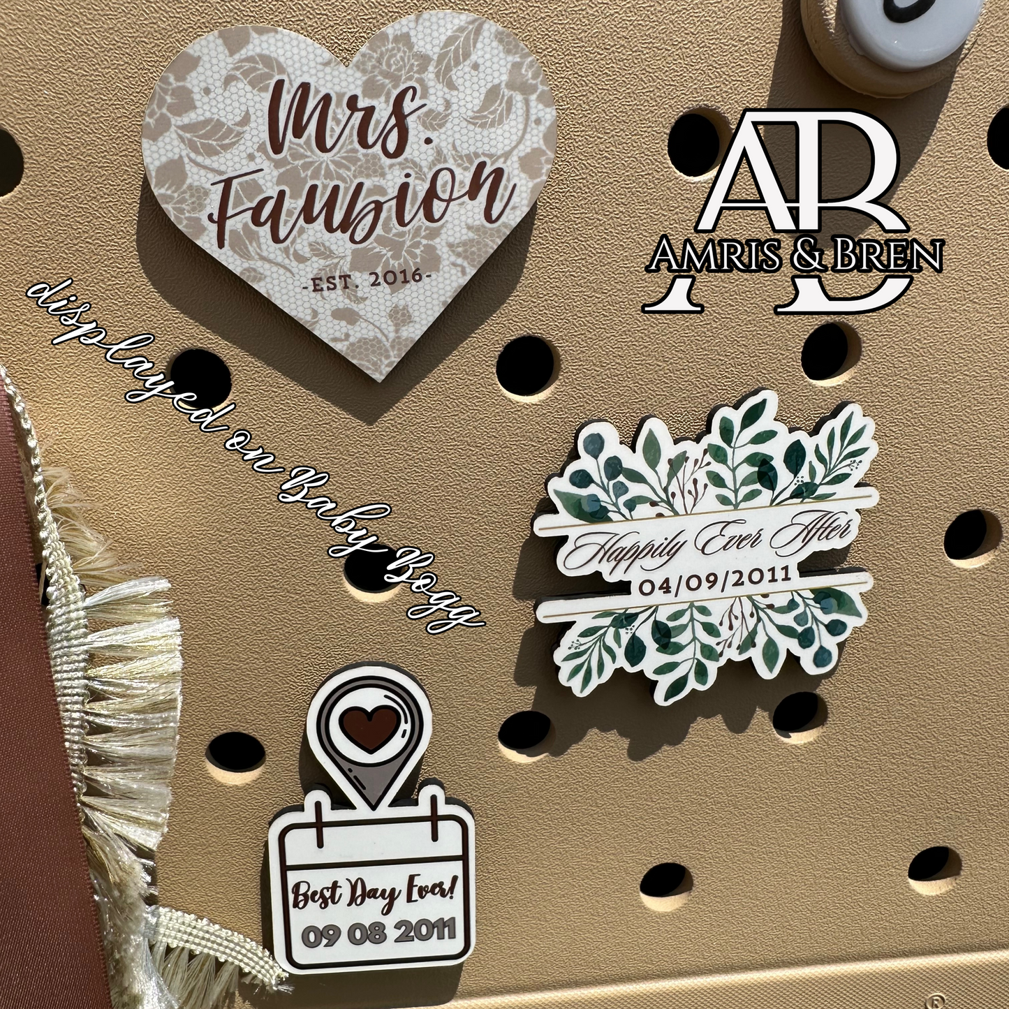 Custom wedding charms for Brides, Bridal shower gift, wedding charms for Bogg bags