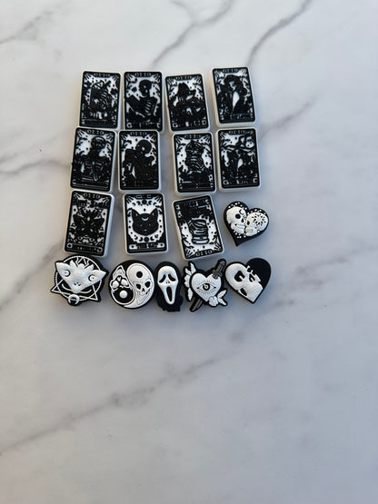 Croc compatible Gothic Tarot and Horror-Themed Charms - Unique shoe charms for Crocs