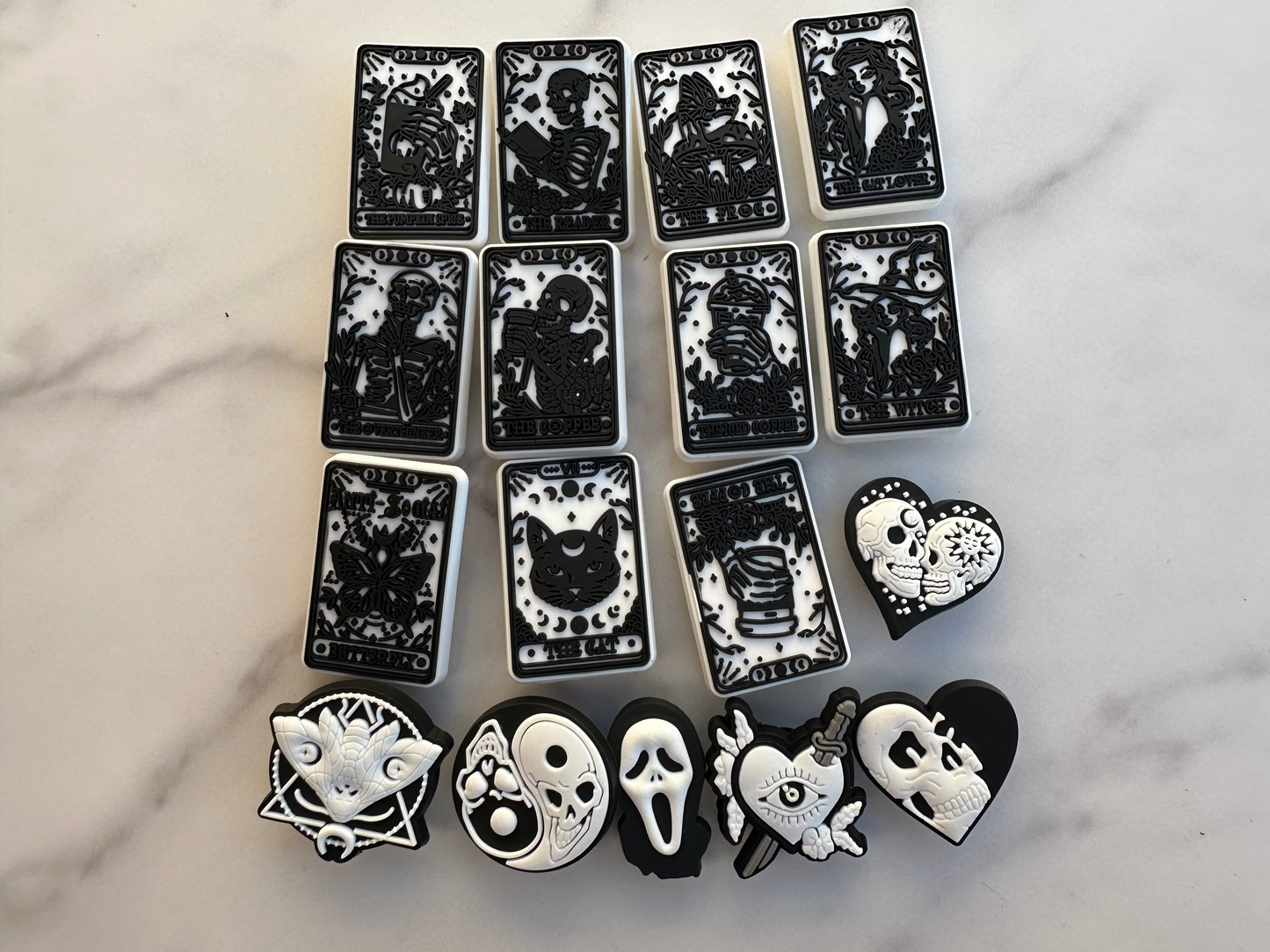 Croc compatible Gothic Tarot and Horror-Themed Charms - Unique shoe charms for Crocs