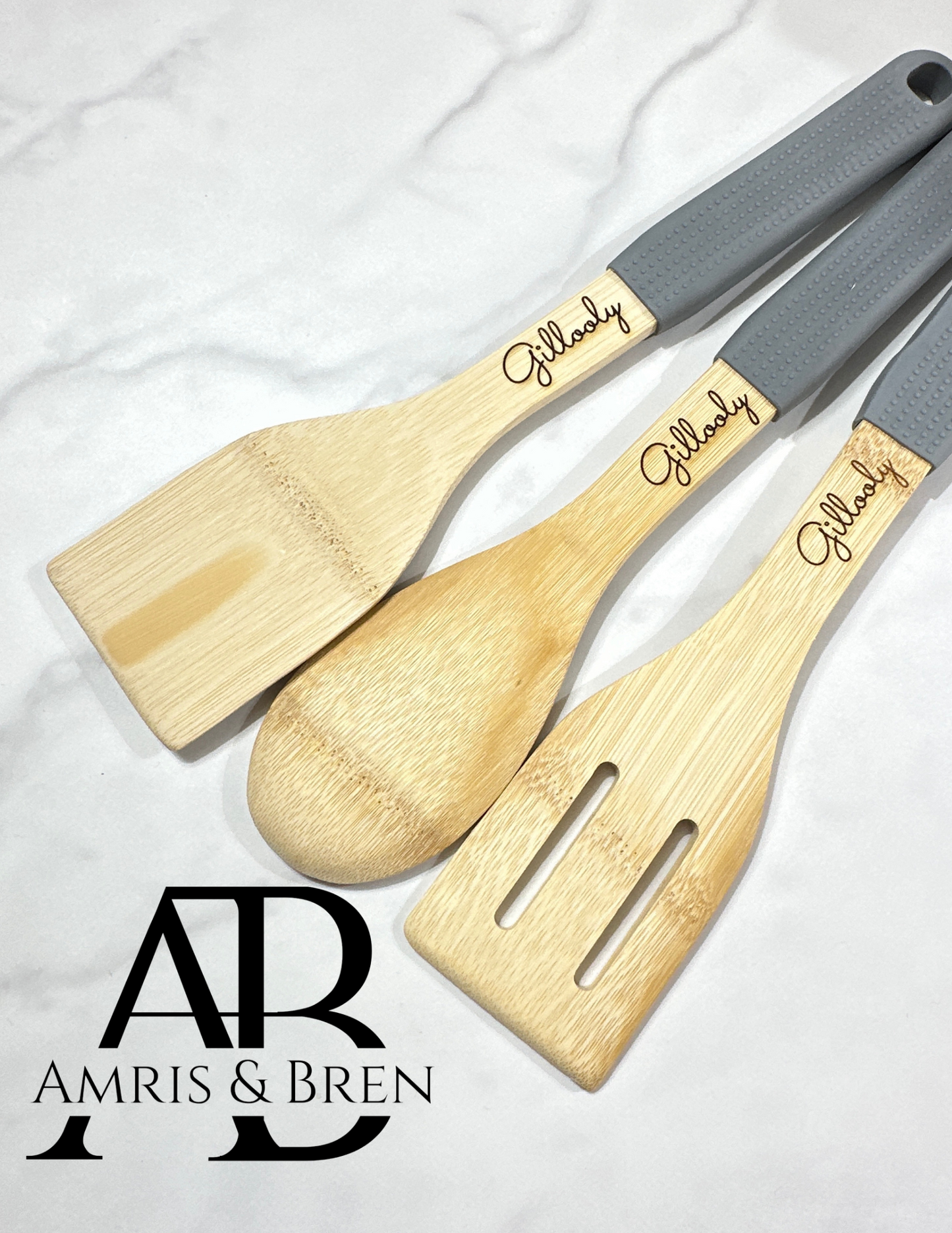 Custom utensil set of 3 with oven pad