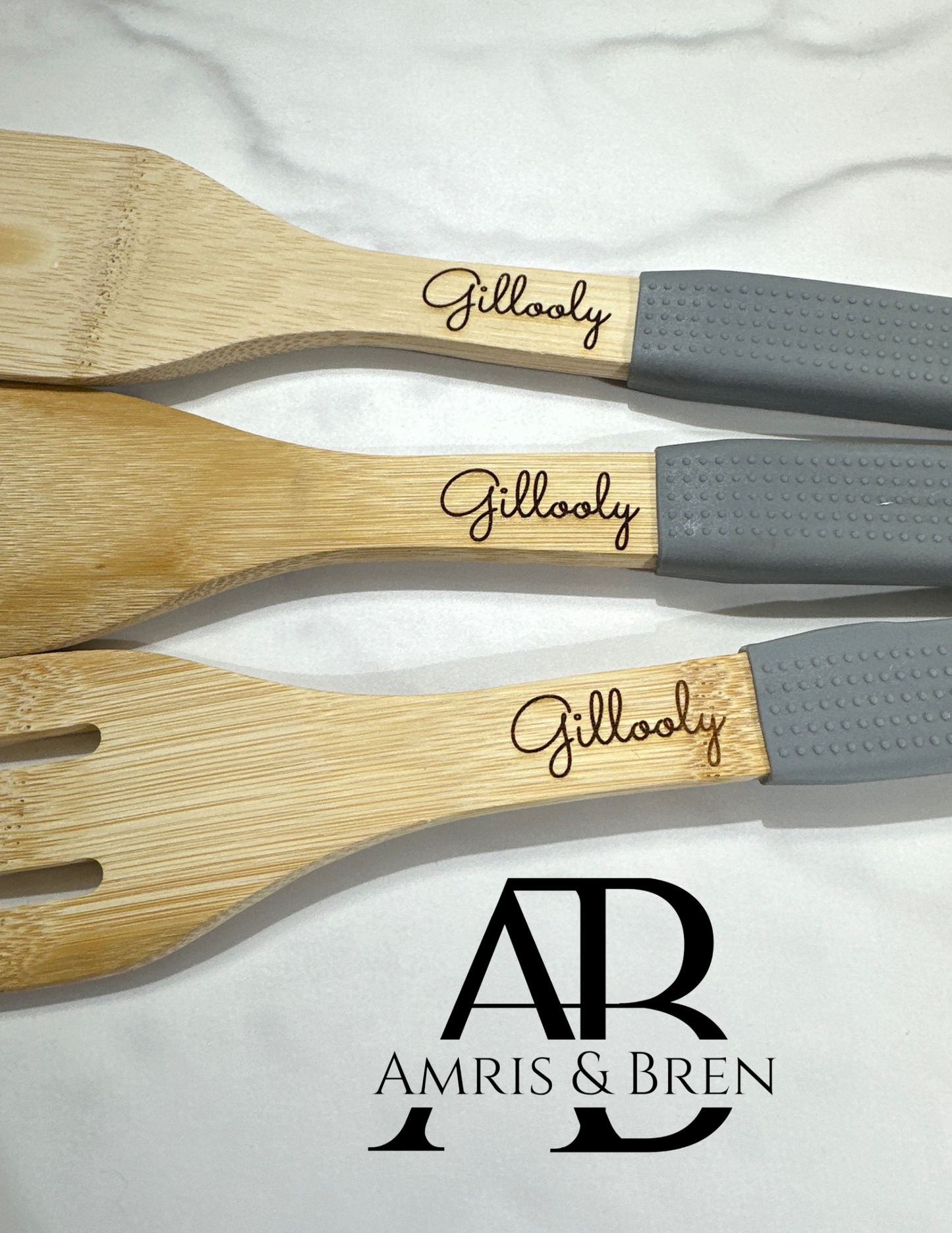 Custom utensil set of 3 with oven pad