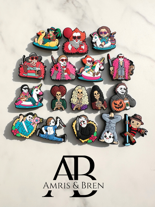 Boujee Horror Movie Themed Croc Charms - Spooky Chic Accessories for Your Crocs