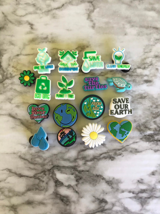 New trending save our earth shoe charms, environment friendly shoe charms, save the turtles croc compatible shoe charms, earth charms