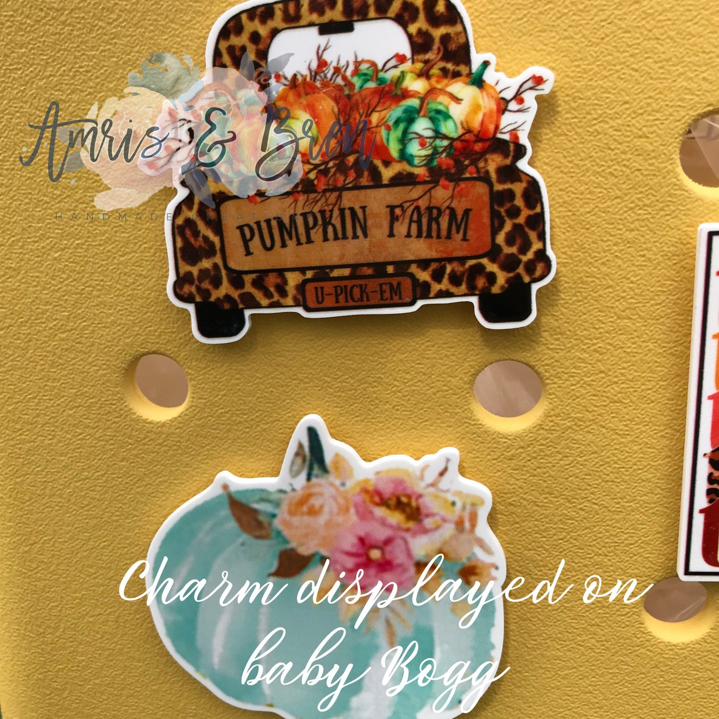 NEW  fall themed bogg compatible purse charms, cute charms for bogg bags, charms that fit in baby bogg and original bogg bags