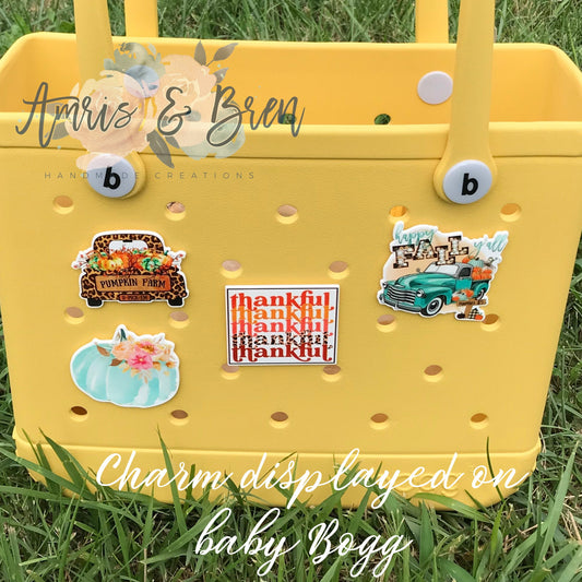 NEW  fall themed bogg compatible purse charms, cute charms for bogg bags, charms that fit in baby bogg and original bogg bags