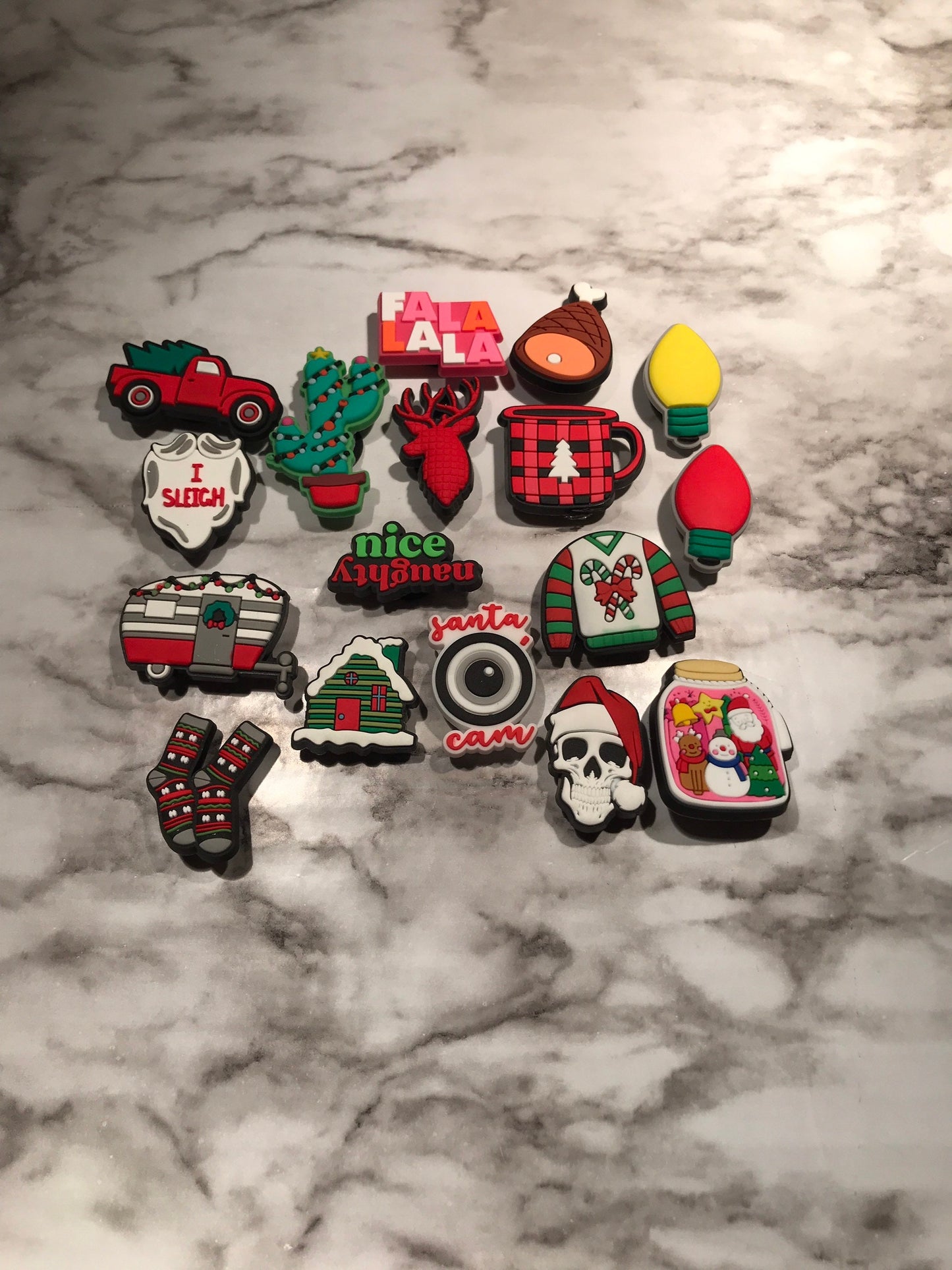 New trending Christmas Holiday Shoe charms, Baking shoe charms, green and red charms for crocs, popular croc compatible charms