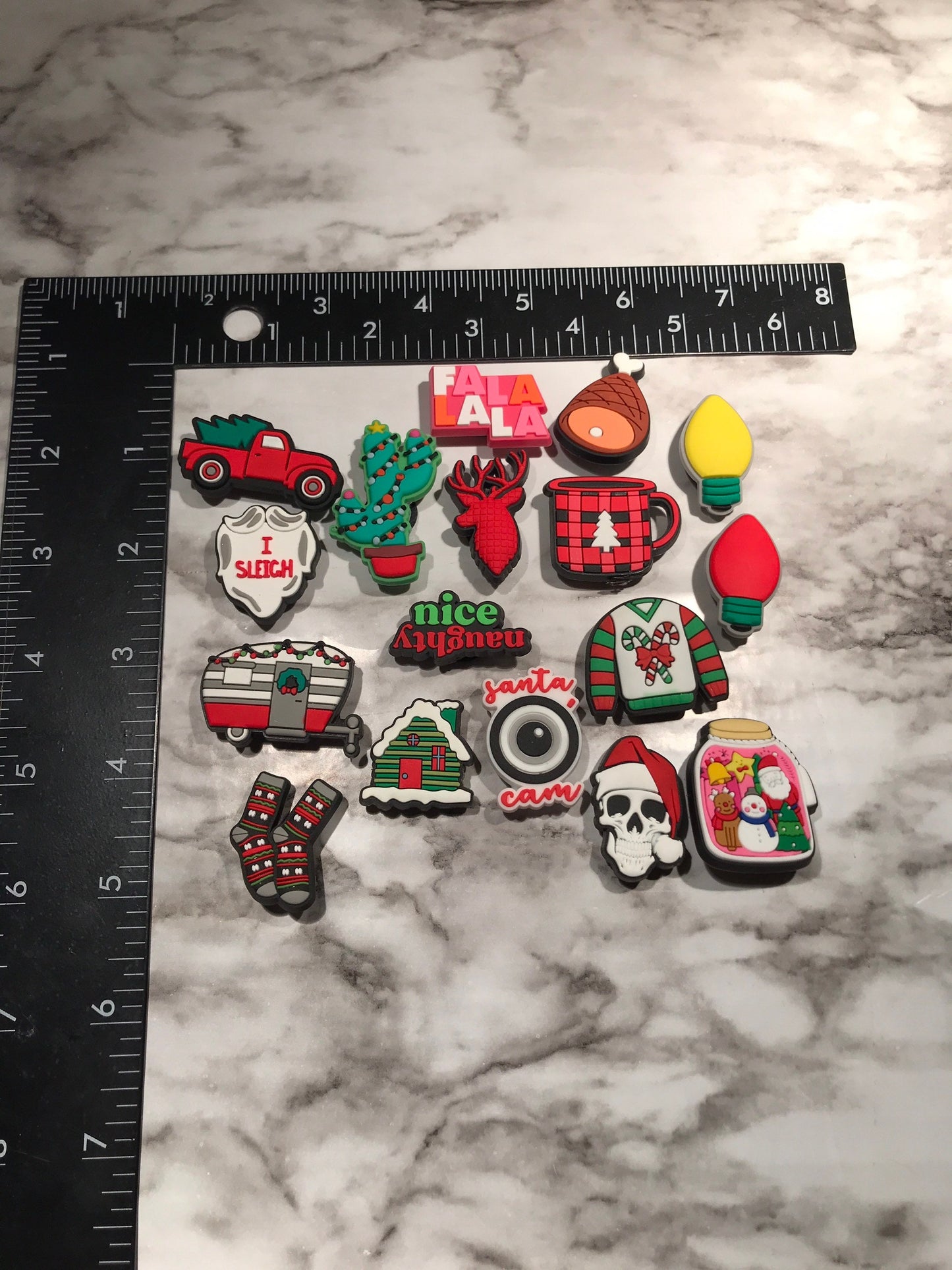 New trending Christmas Holiday Shoe charms, Baking shoe charms, green and red charms for crocs, popular croc compatible charms