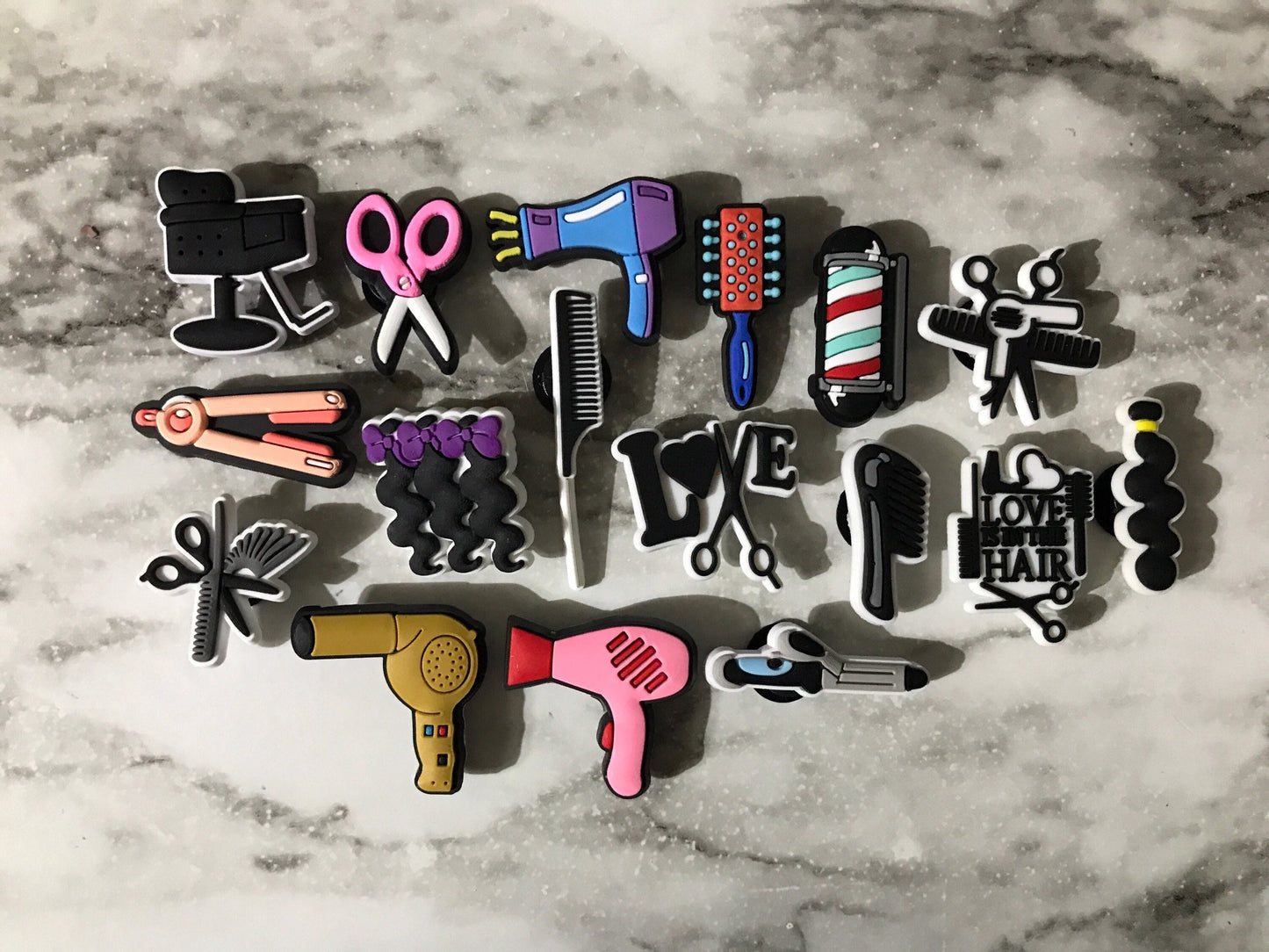 Hair dresser charms for your crocs, new popular charms for barbers, new trending charms, clog compatible hair stylist charms