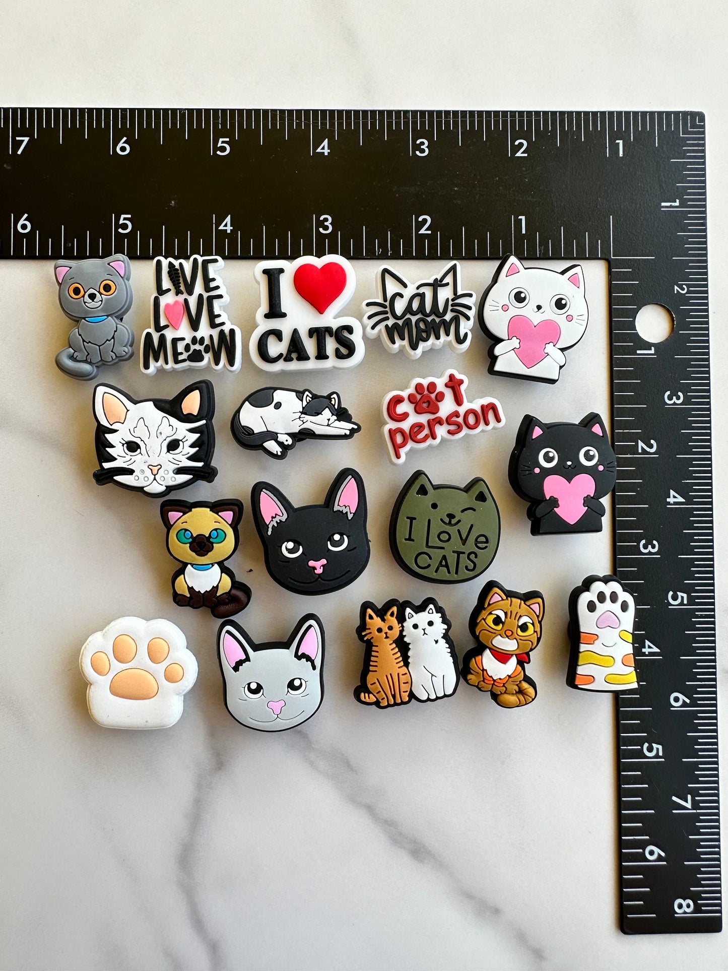 Cat mom shoe charms for your crocs, cat lover croc compatible shoe charms, kitten themed clog compatible charms, cat charms, cat lover, cats