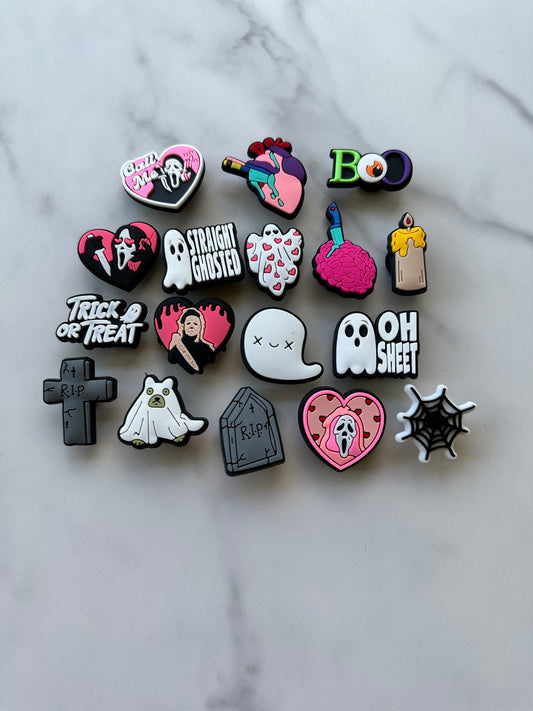 New Halloween themed shoe charms for your Crocs, Croc compatible charms, clog charms, pumpkin charms, fall charms