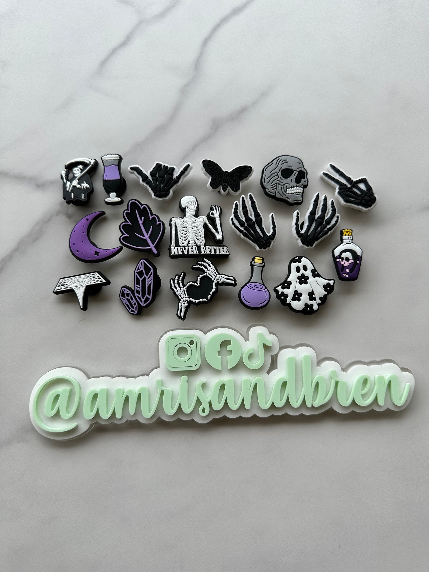 New witchy themed shoe charms for your crocs, croc compatible potion charms, SKELTETON shoe charms, GHOST CHARMS