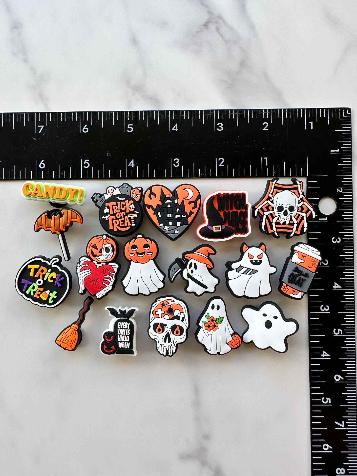 New Halloween themed shoe charms for your Crocs, Croc compatible charms, clog charms, pumpkin charms, fall charms