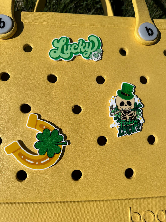 St. Patrick’s Day themed acrylic charms for Bogg Bags, Bogg compatible purse charms, purse charms for Bogg bag , hard acrylic purse charm