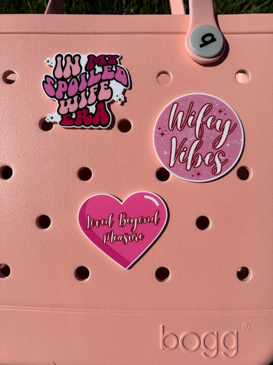 In my spoiled wife era charms for Bogg bag, High maintenance Bogg compatible charms, tags for purse, pink charms for Bogg bags