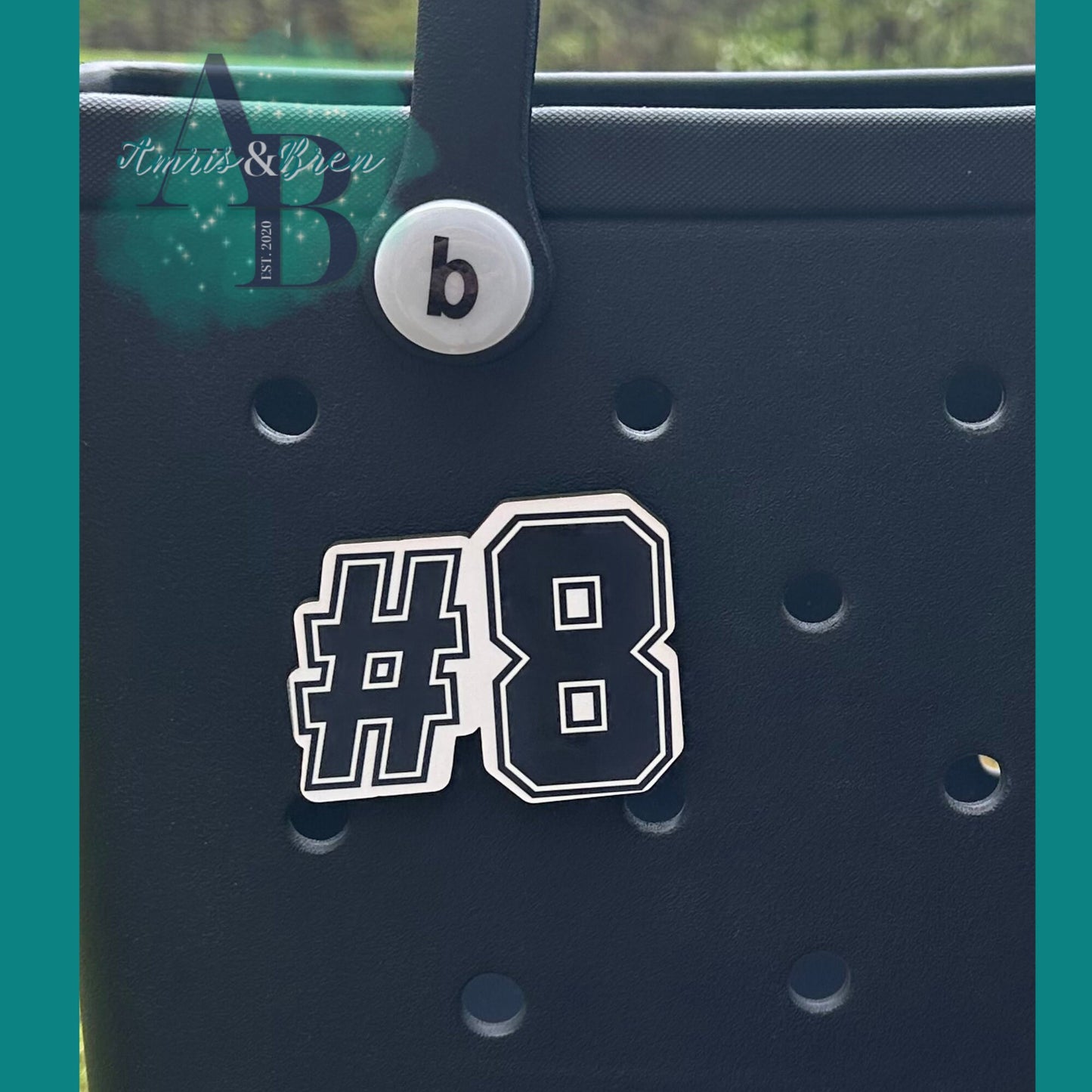 Bogg Compatible custom number charm. Jersey number charms for Bogg bag. Bogg compatible player number