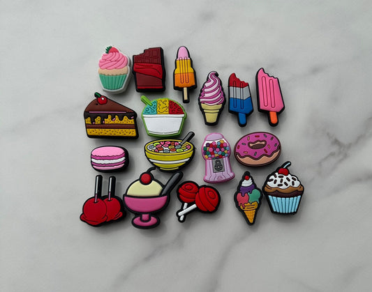 DESSERT charms for clogs, SWEET croc compatible charms, shoe charms for croc lovers, new ICECREAM charms