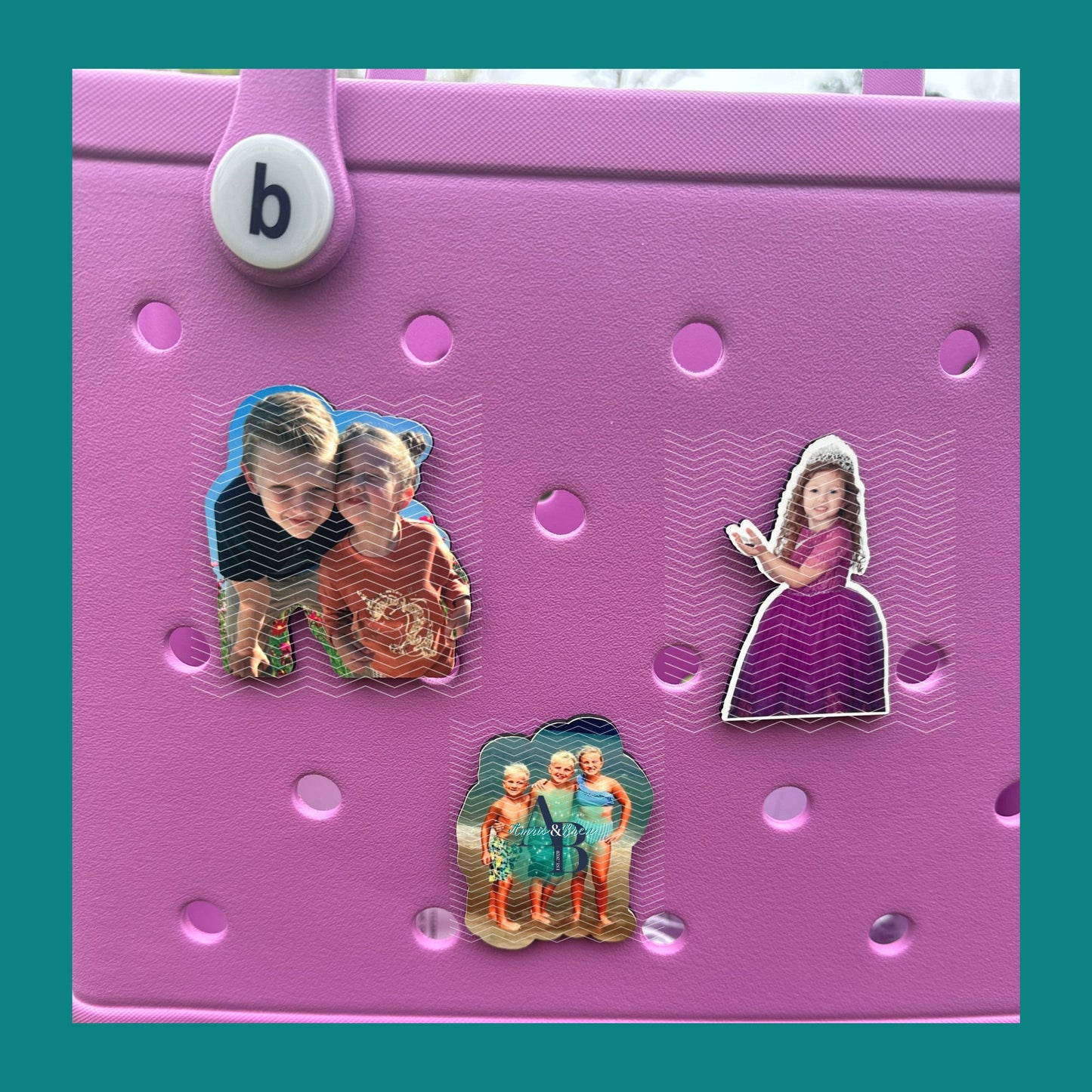 Custom picture charm for Bogg bags, picture gift for Bogg bags, Bogg compatible picture charm